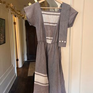 Vintage (1950s) Striped Linen Dress with Sash
